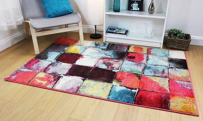 Multi-Coloured Hand-carved Rug